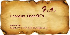 Fronius András névjegykártya