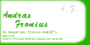 andras fronius business card